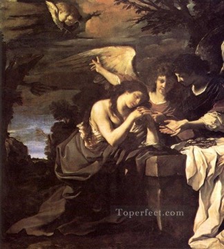 Guercino Painting - Magdalen and Two Angels Baroque Guercino